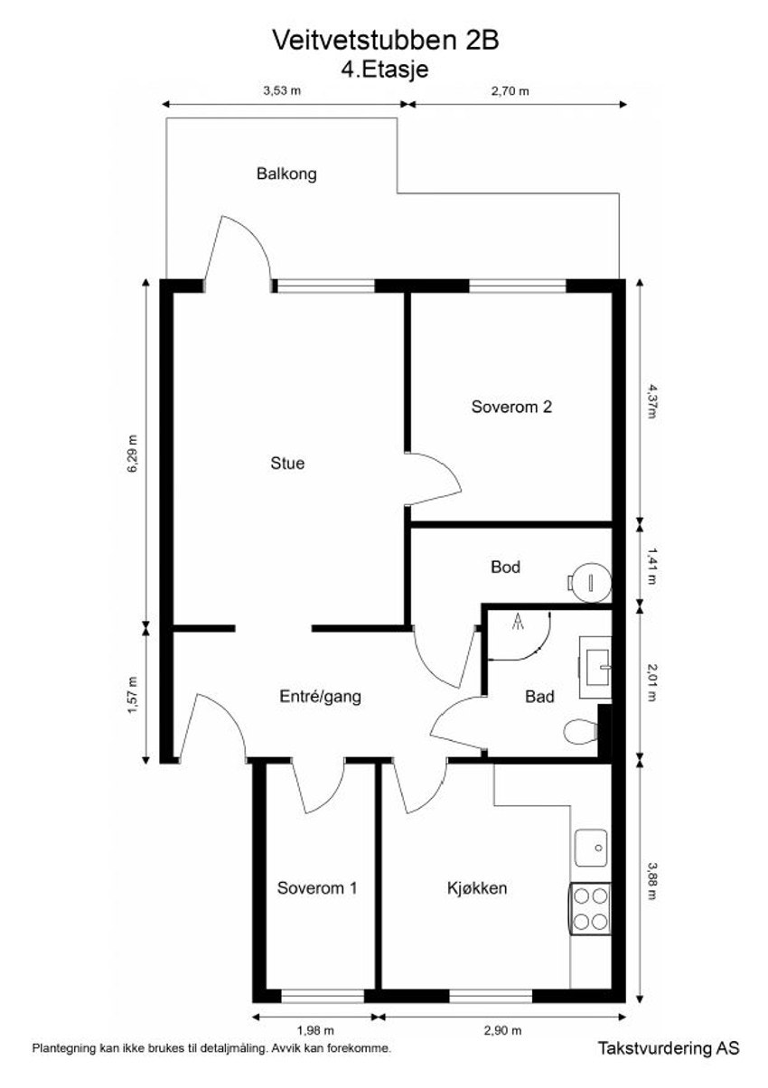 Plantegning - Veitvetstubben 2B Galleribilde