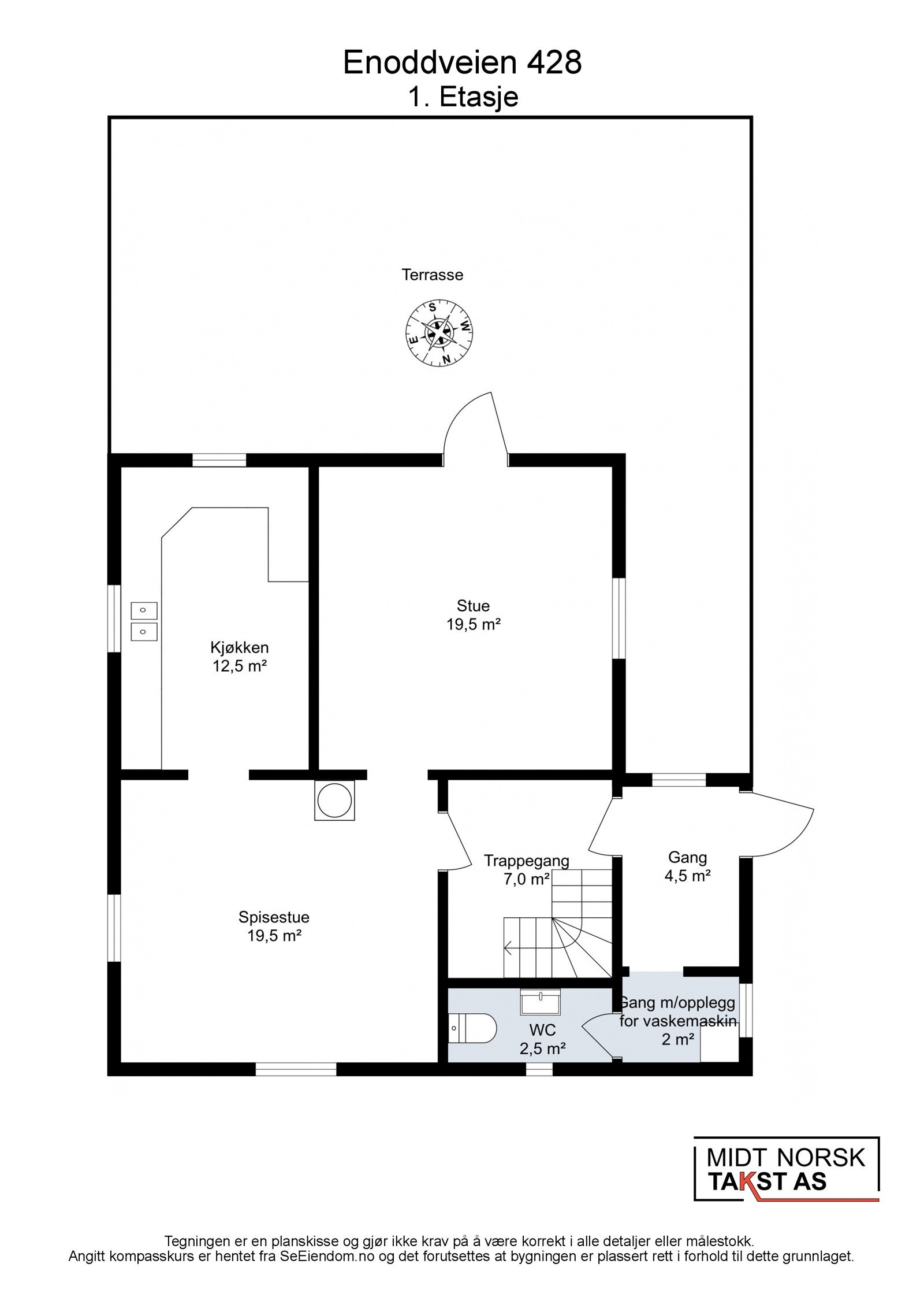 Floorplan letterhead - Enoddveien 428 - 1. Etasje - 2D Floor Plan Galleribilde