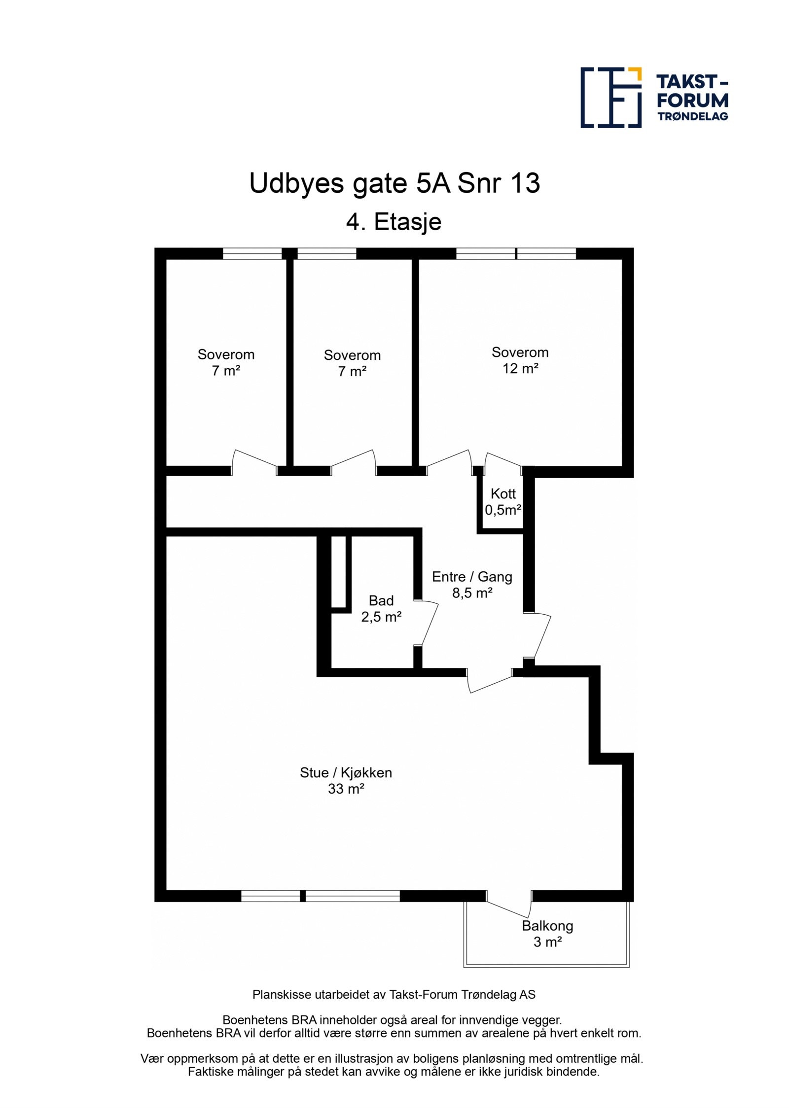Planskisse fjerde etasje. Galleribilde
