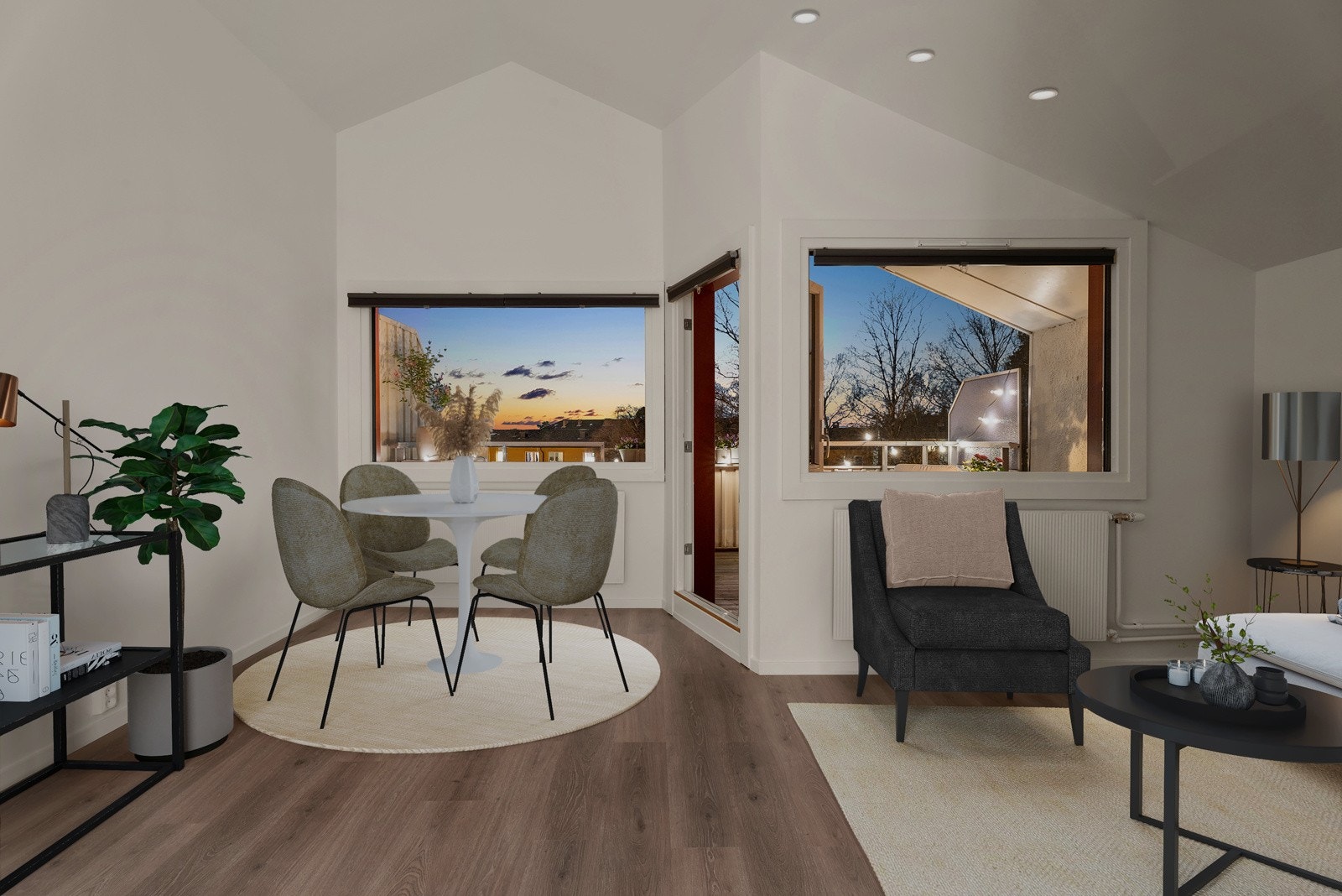 Boligen har en svært romslig stue med store vindusflater (illustrasjonsfoto) Galleribilde