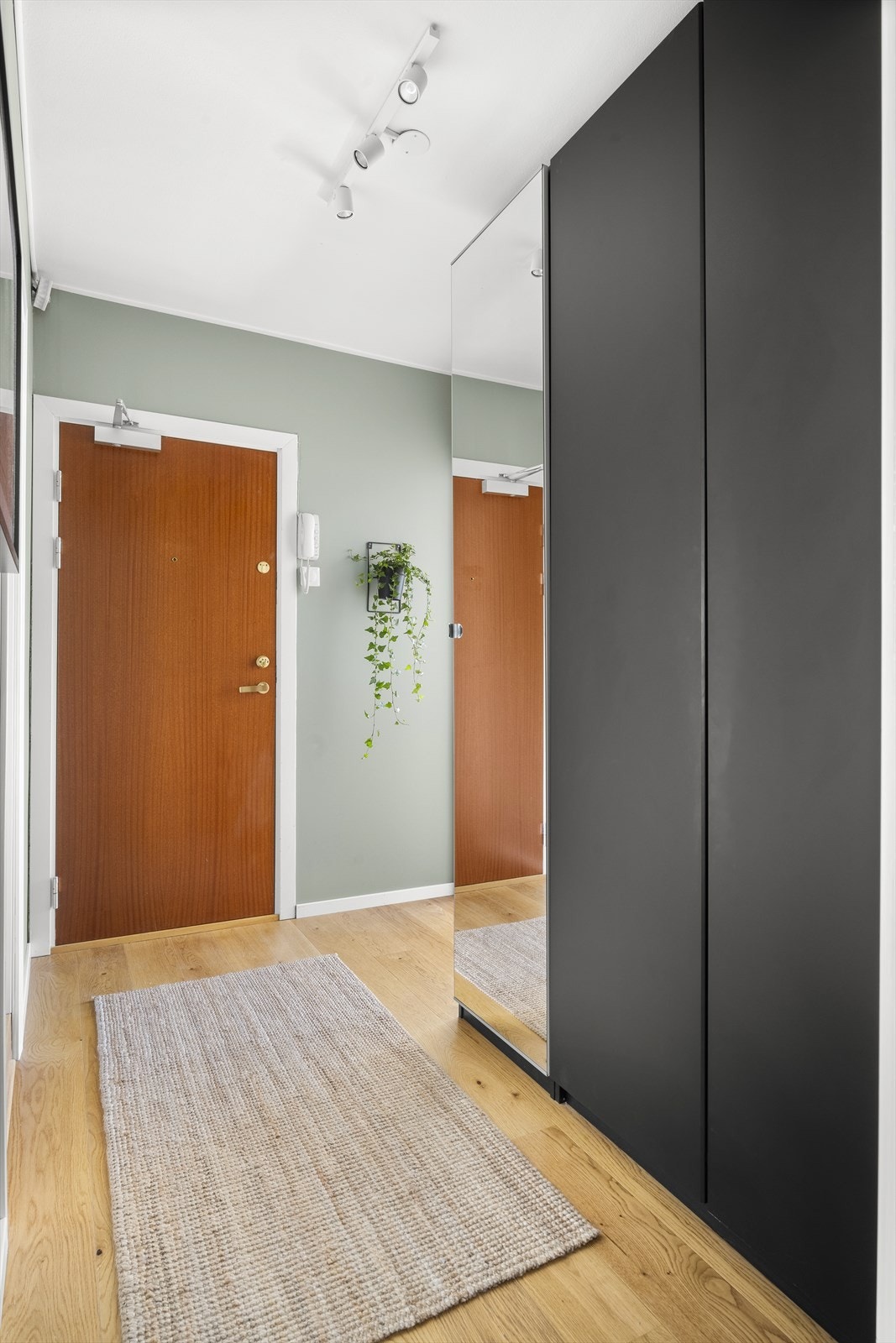 Velkommen inn til romslig gang - praktisk garderobeskap i entrè som medfølger. Galleribilde