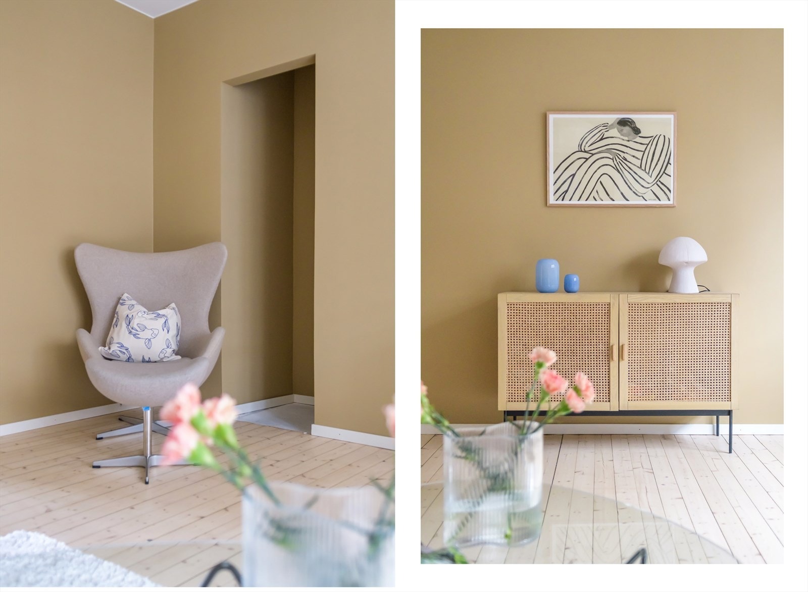 Leiligheten har mulighet for 2 soverom, ved å gjøre om stuen til hovedsoverom Galleribilde