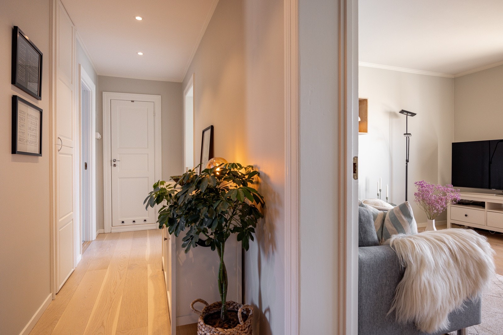 Lys og prakisk entré/gang med plassbygget, romslig garderobe/bod. Galleribilde