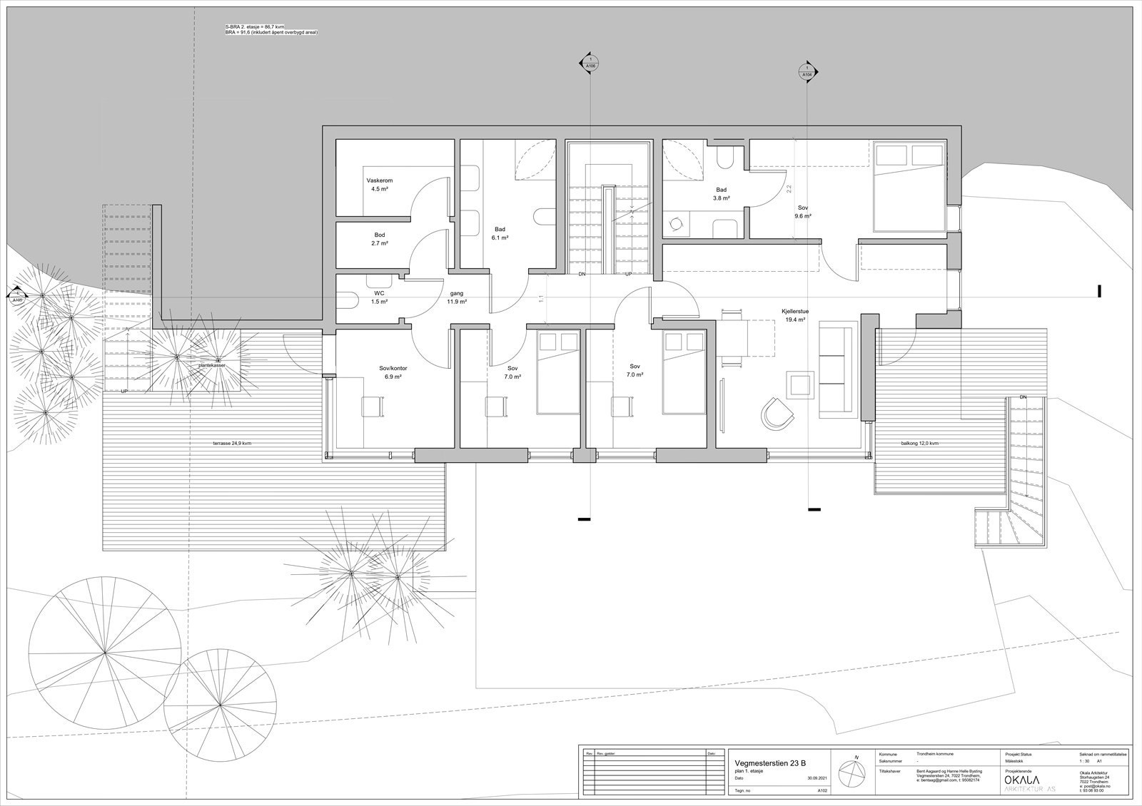 Tegning 1. etasje. Galleribilde