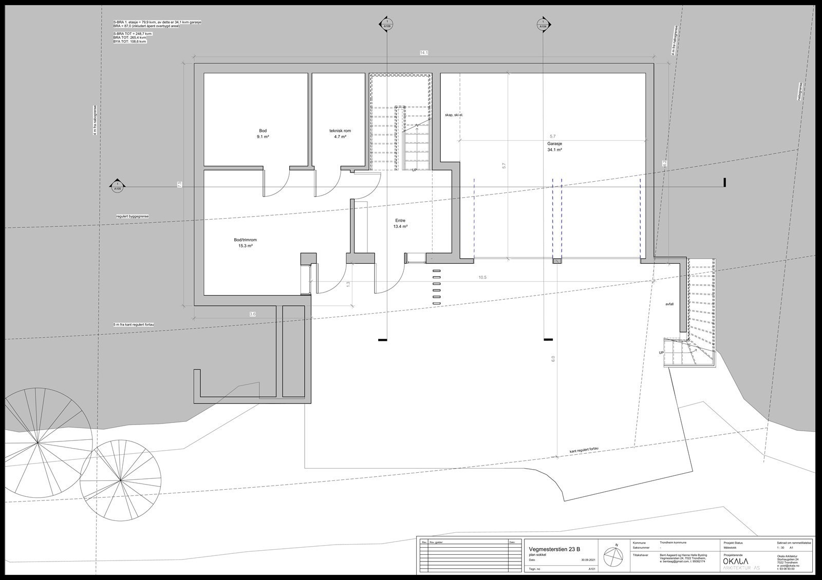 Tegning underetasje. Galleribilde