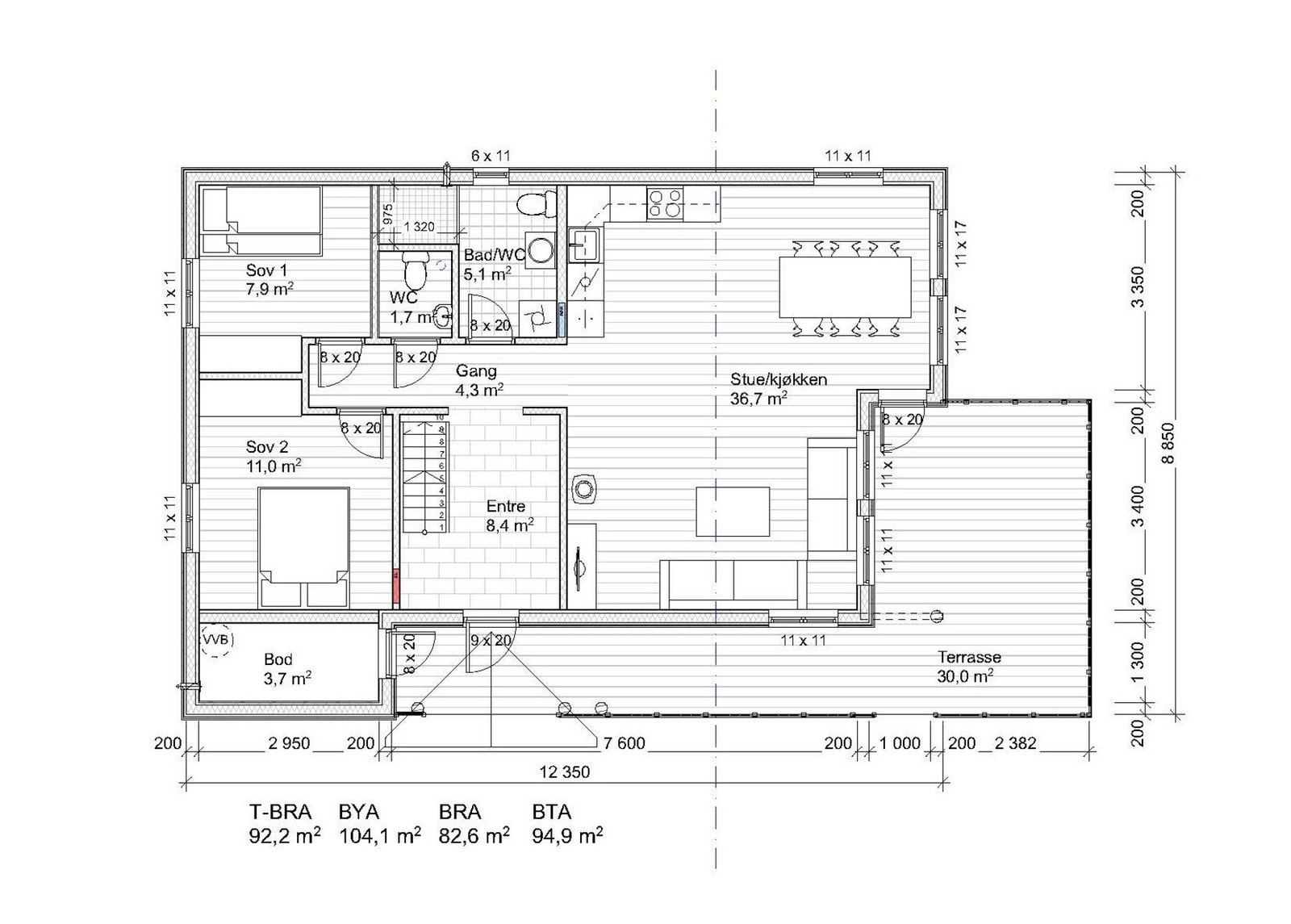 Plantegning hovedplan Galleribilde