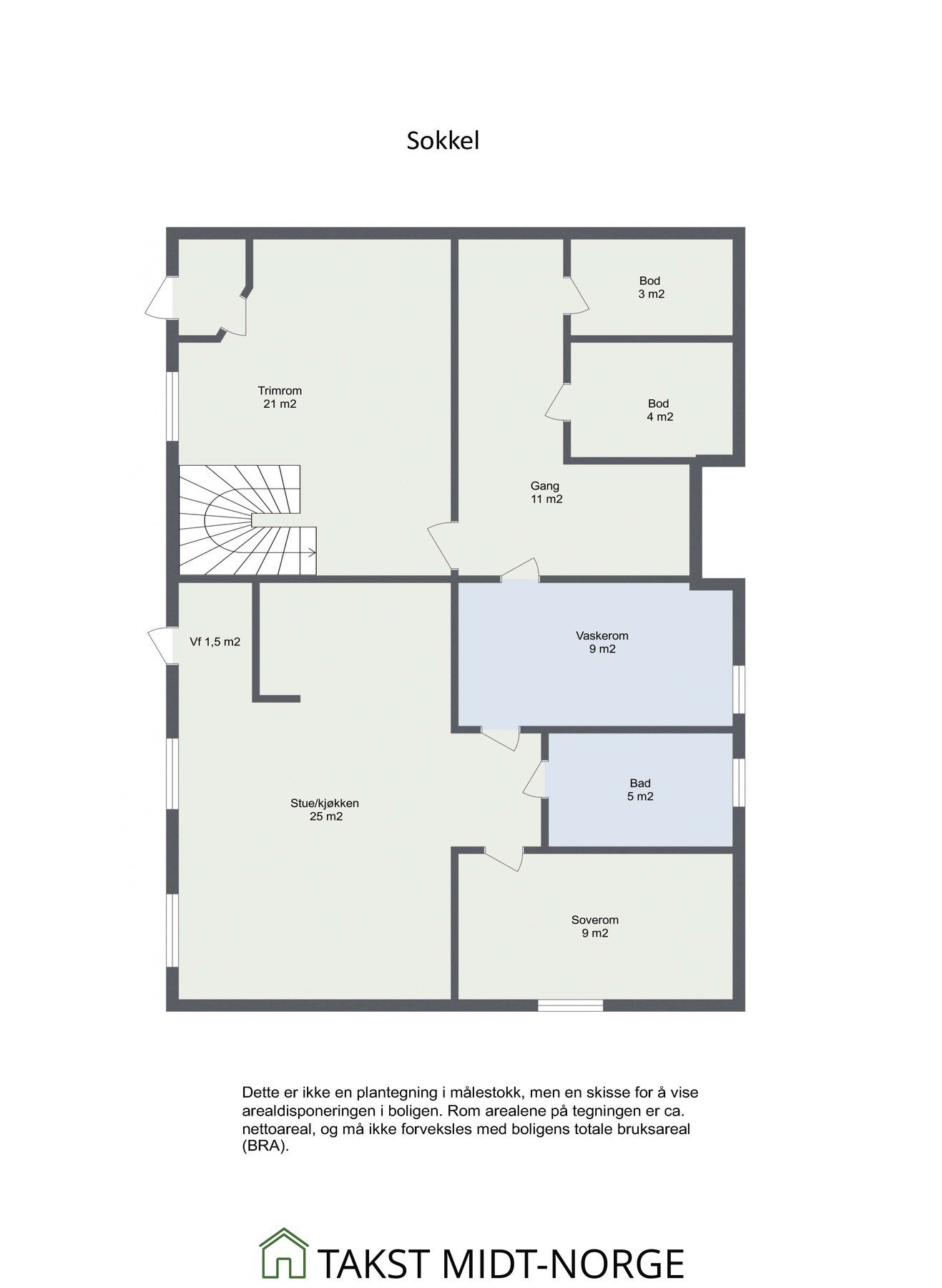 Planskisse sokkeletasje Galleribilde