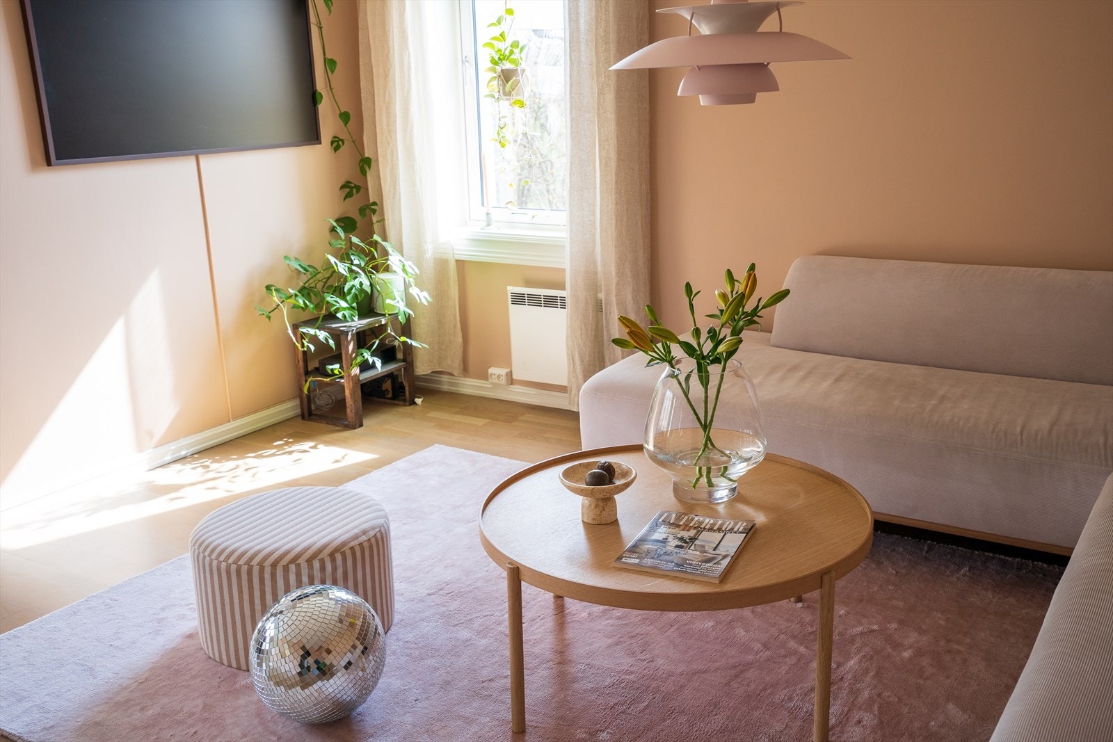 Boligen får godt med lys fra vindusflater på to sider. Galleribilde