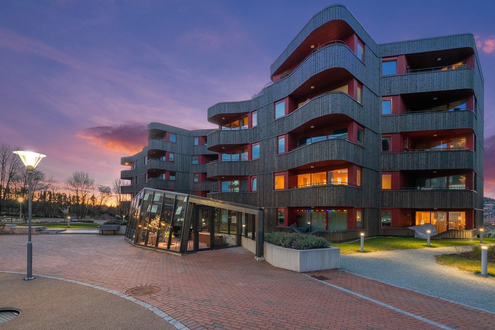 Prosjektet Husene i Skogen er arkitekttegnet av Helen & Hard. Galleribilde