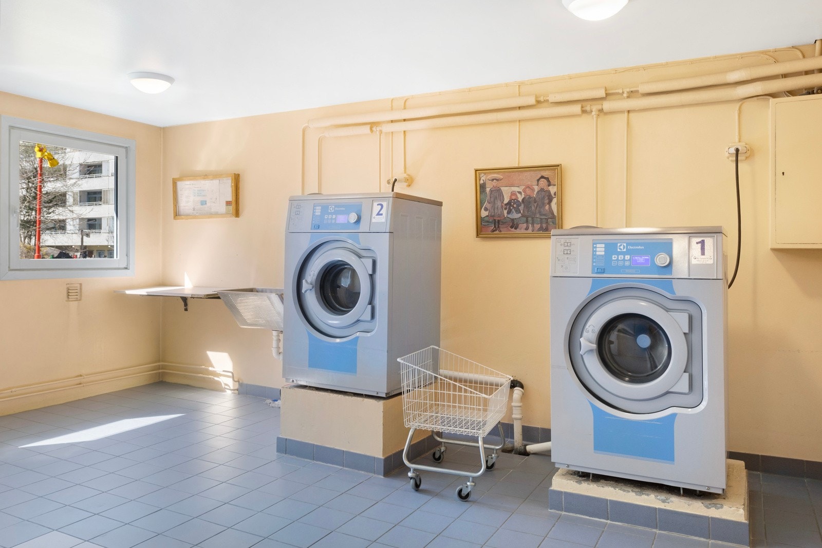 I bygget finner man også fellesvaskeriet. Galleribilde
