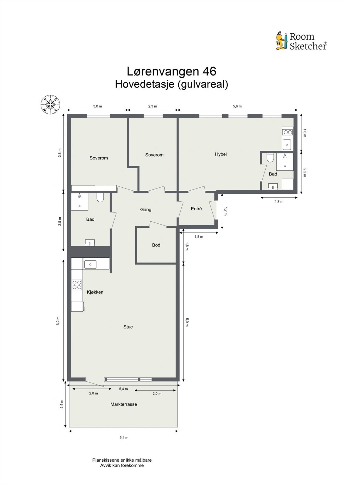 Planskisse 1. etasje Galleribilde