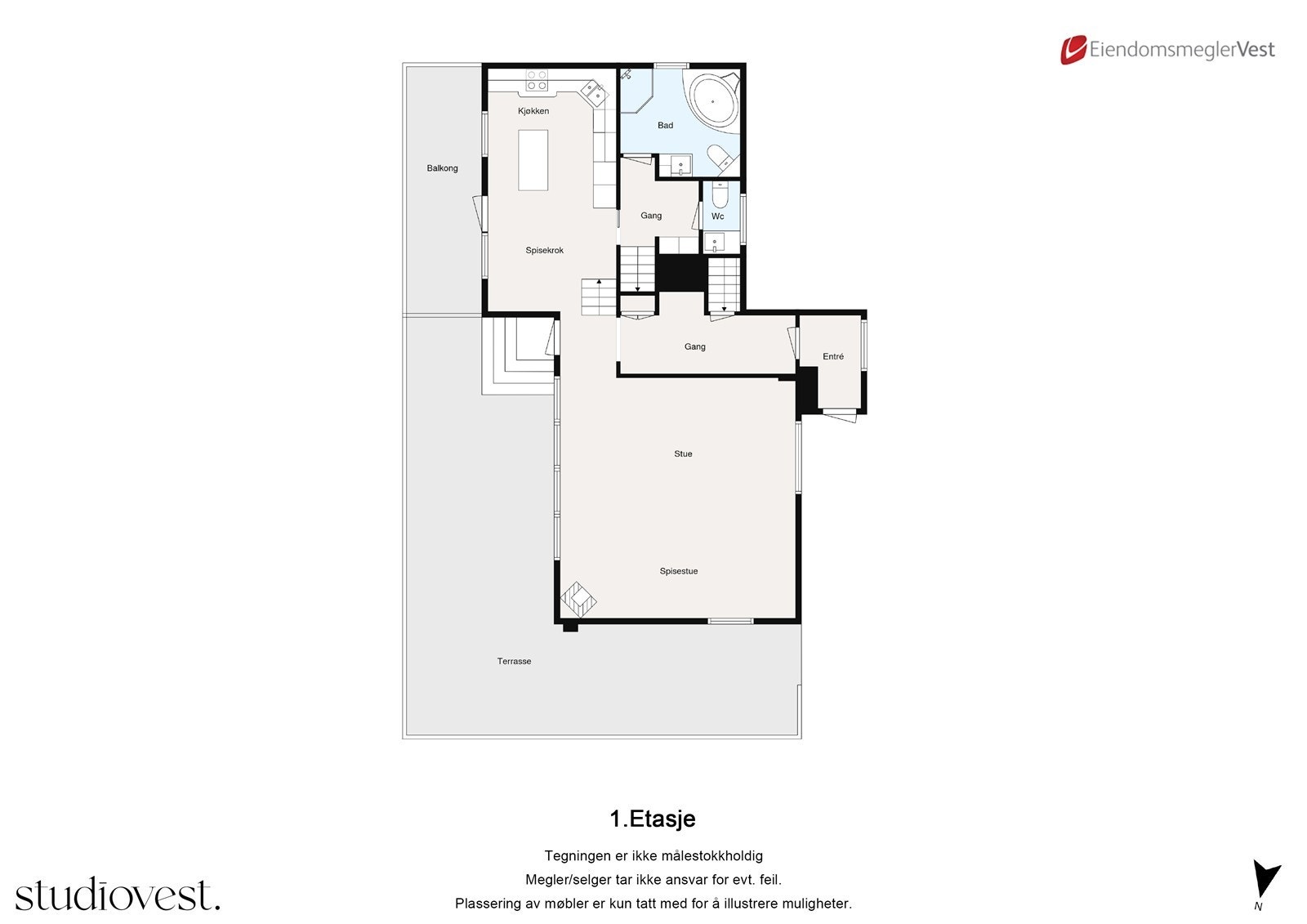 Planskisse 1.Etasje 2D Galleribilde
