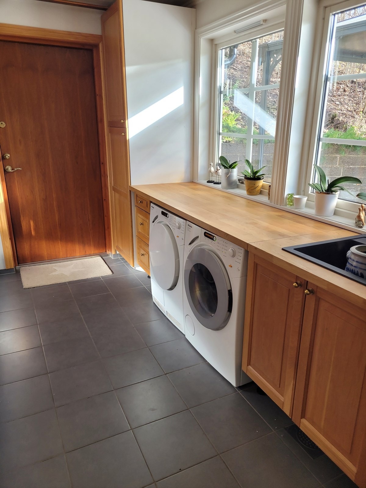 Vaskerom med utgang til terreng. Galleribilde