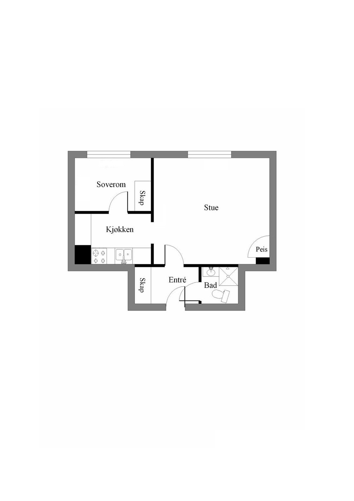 Boligen disponerer 2 boder. En kjellerbord på 8 kvm og en loftsbod 3 kvm Galleribilde