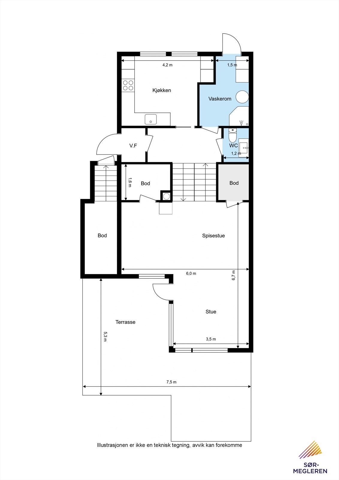 Plan 1. og 2.etg Galleribilde