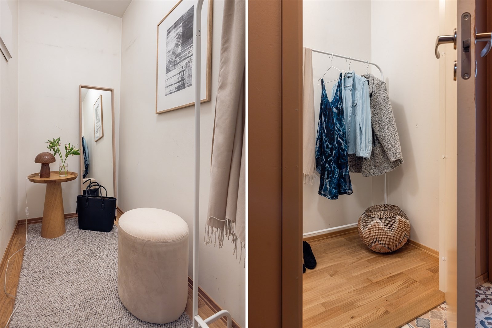 Inn fra entréen finner du en praktisk bod med plass til yttertøy og sko. Boden er det perfekte stedet å gjemme unna det du ønsker skjult, men likevel lett tilgjengelig. Galleribilde