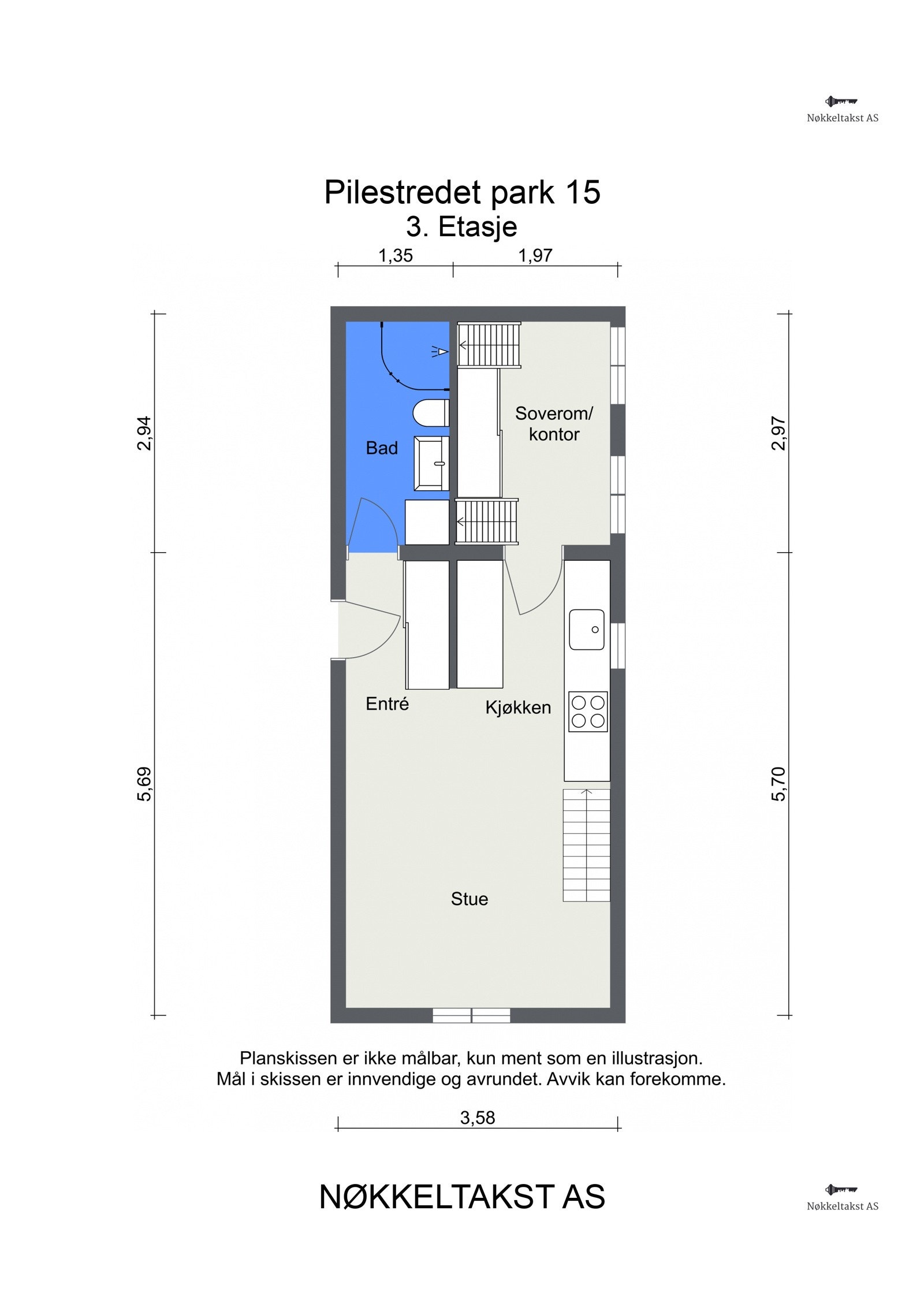 Plantegning 3. etasje. Galleribilde