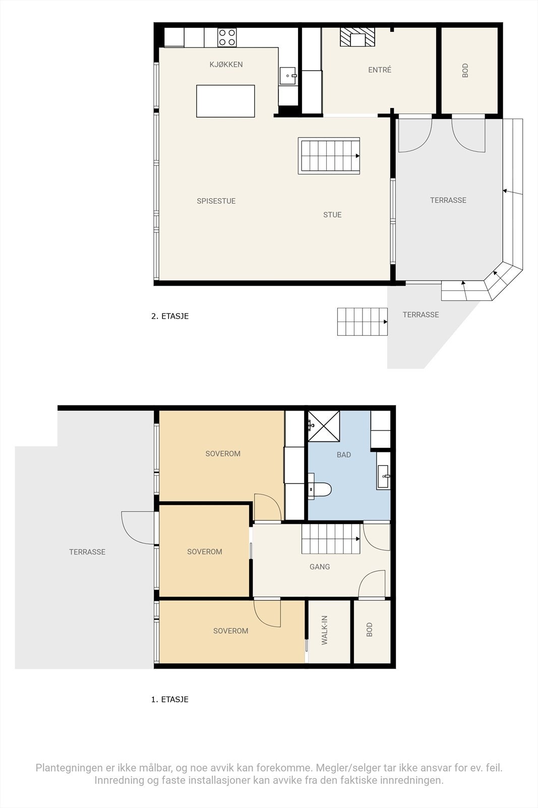 Plantegninger begge etasjer Galleribilde