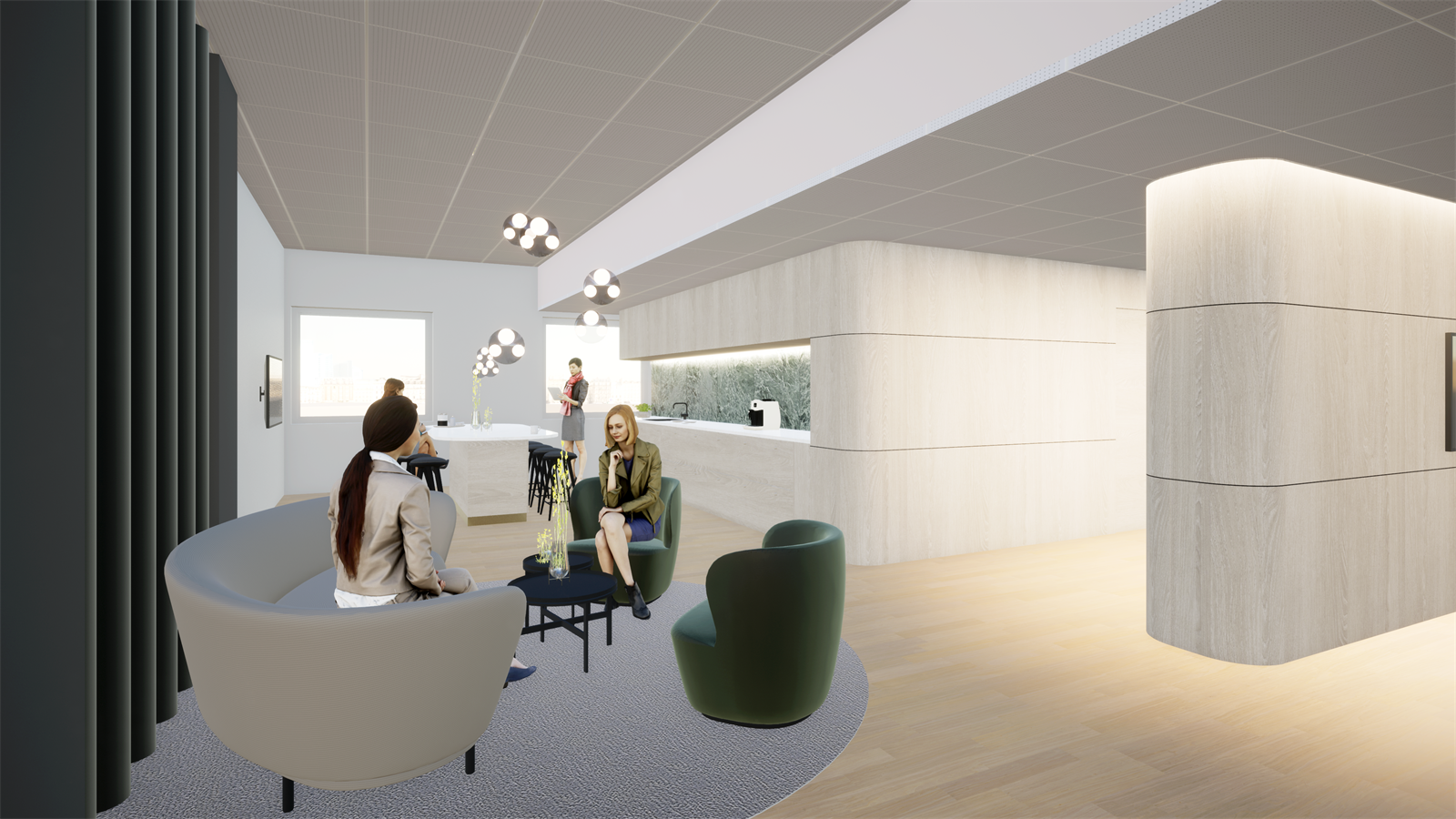 Illustrasjon - Sosialsone og kjøkken Galleribilde