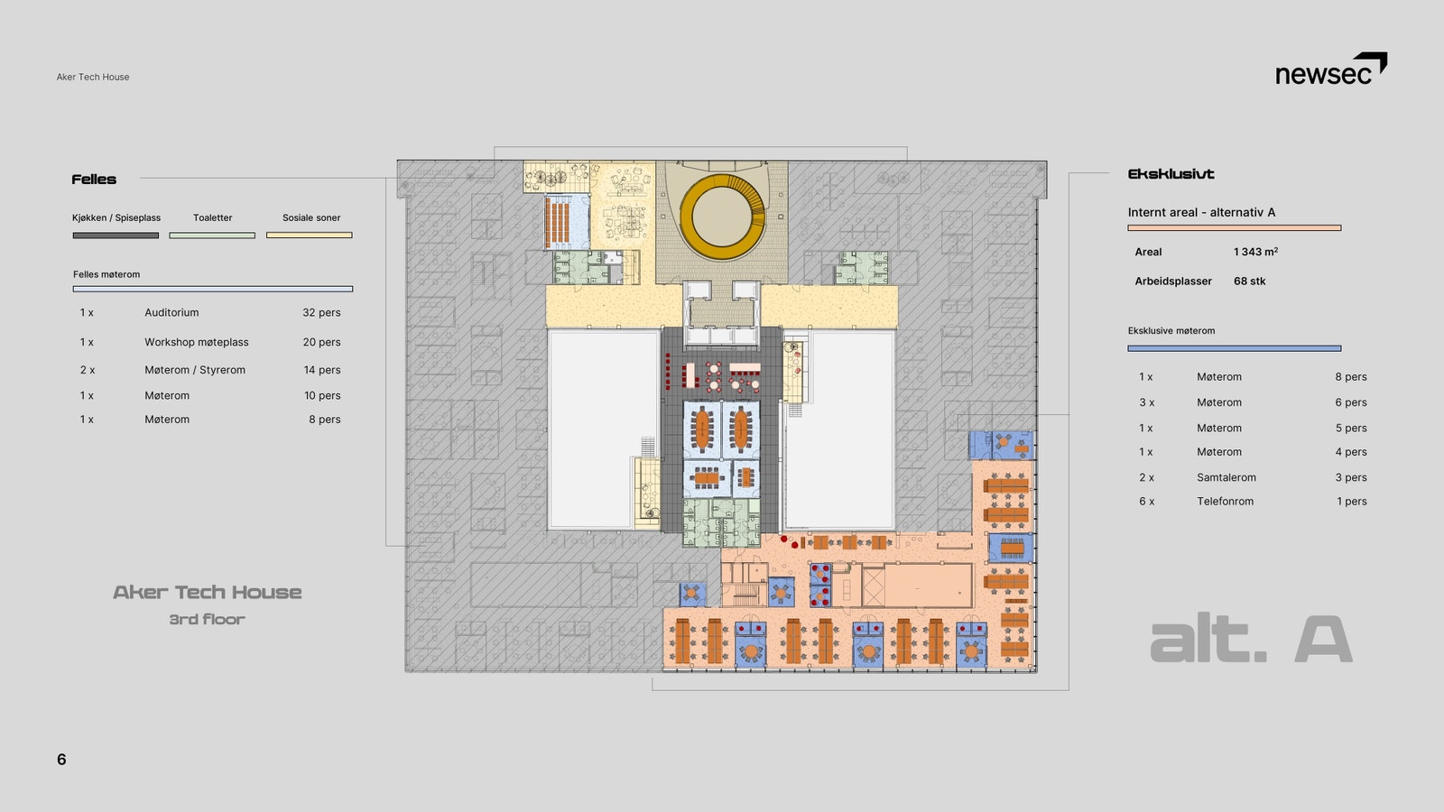 68 arbeidsplasser - 1 343 kvm Galleribilde