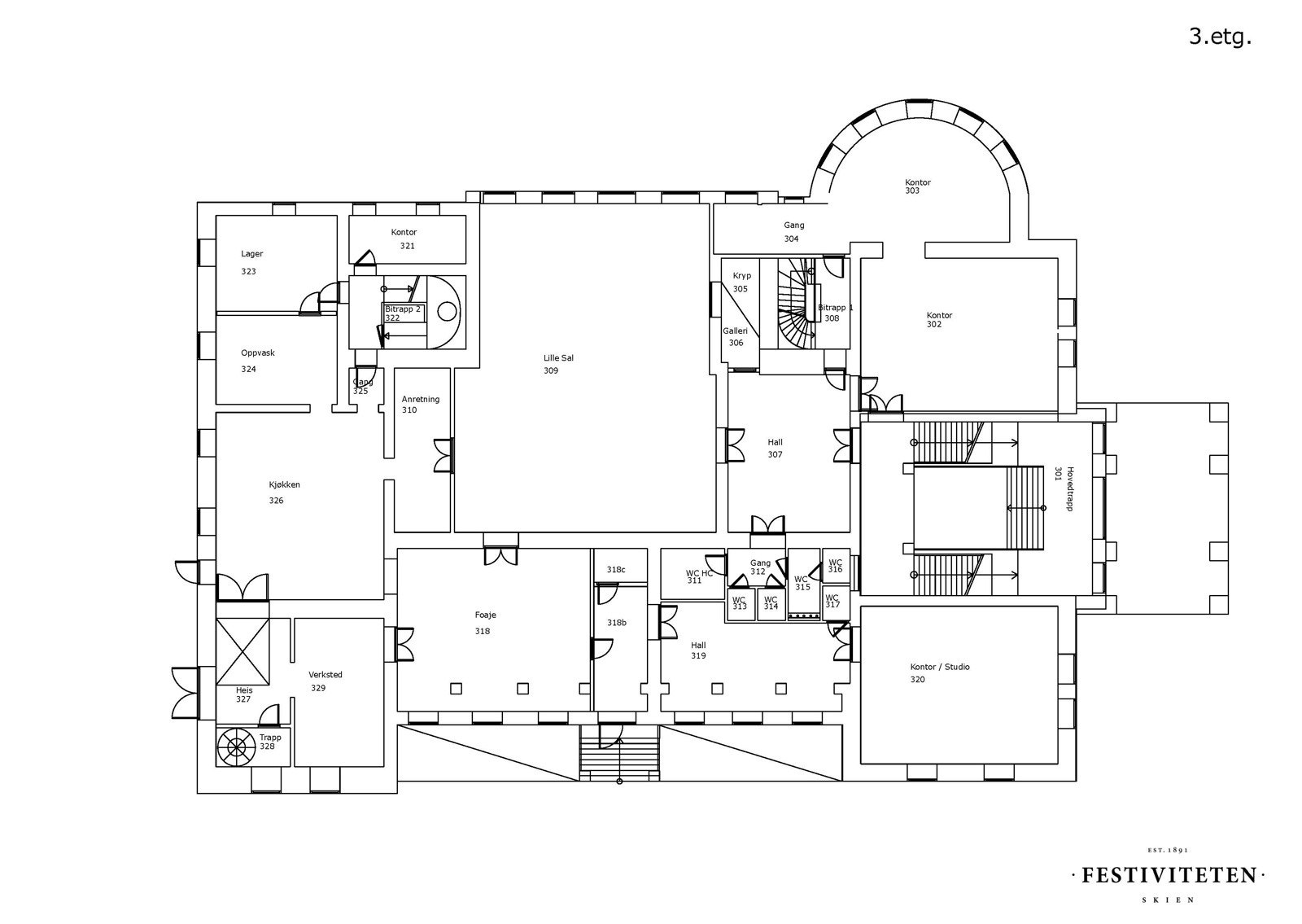 Plantegning - 3. etasje Galleribilde