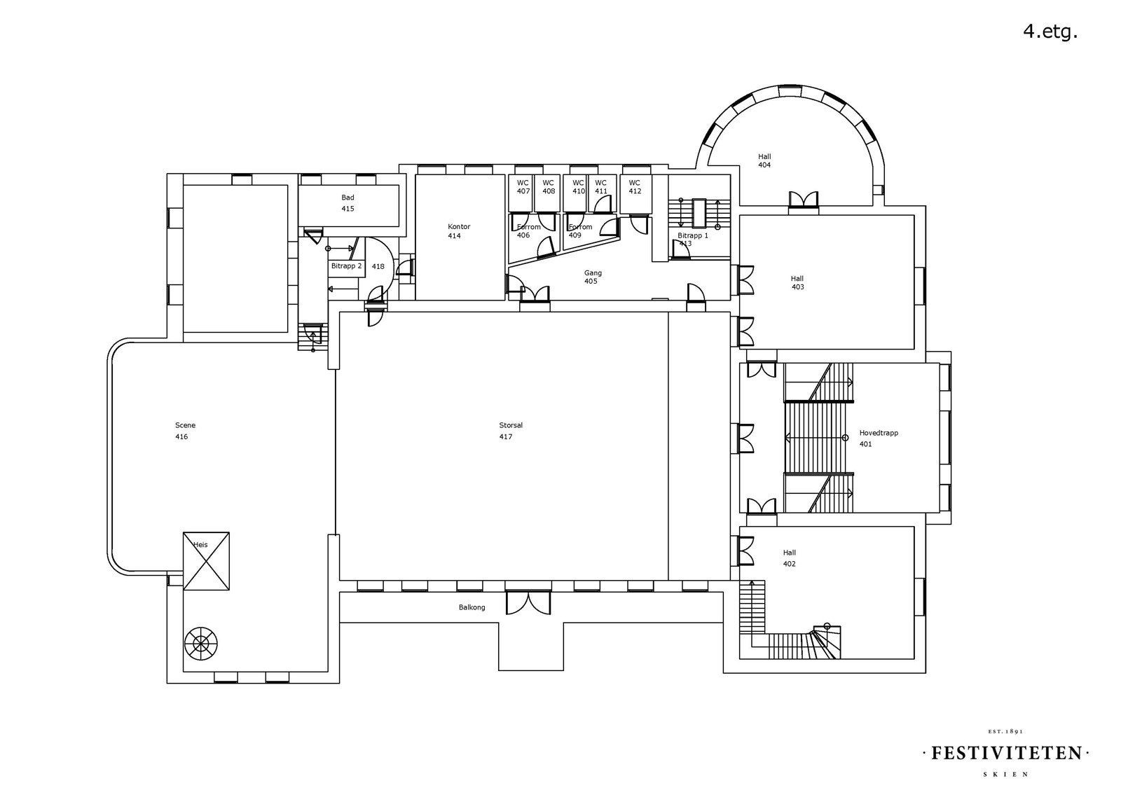 Plantegning - 4. etasje Galleribilde