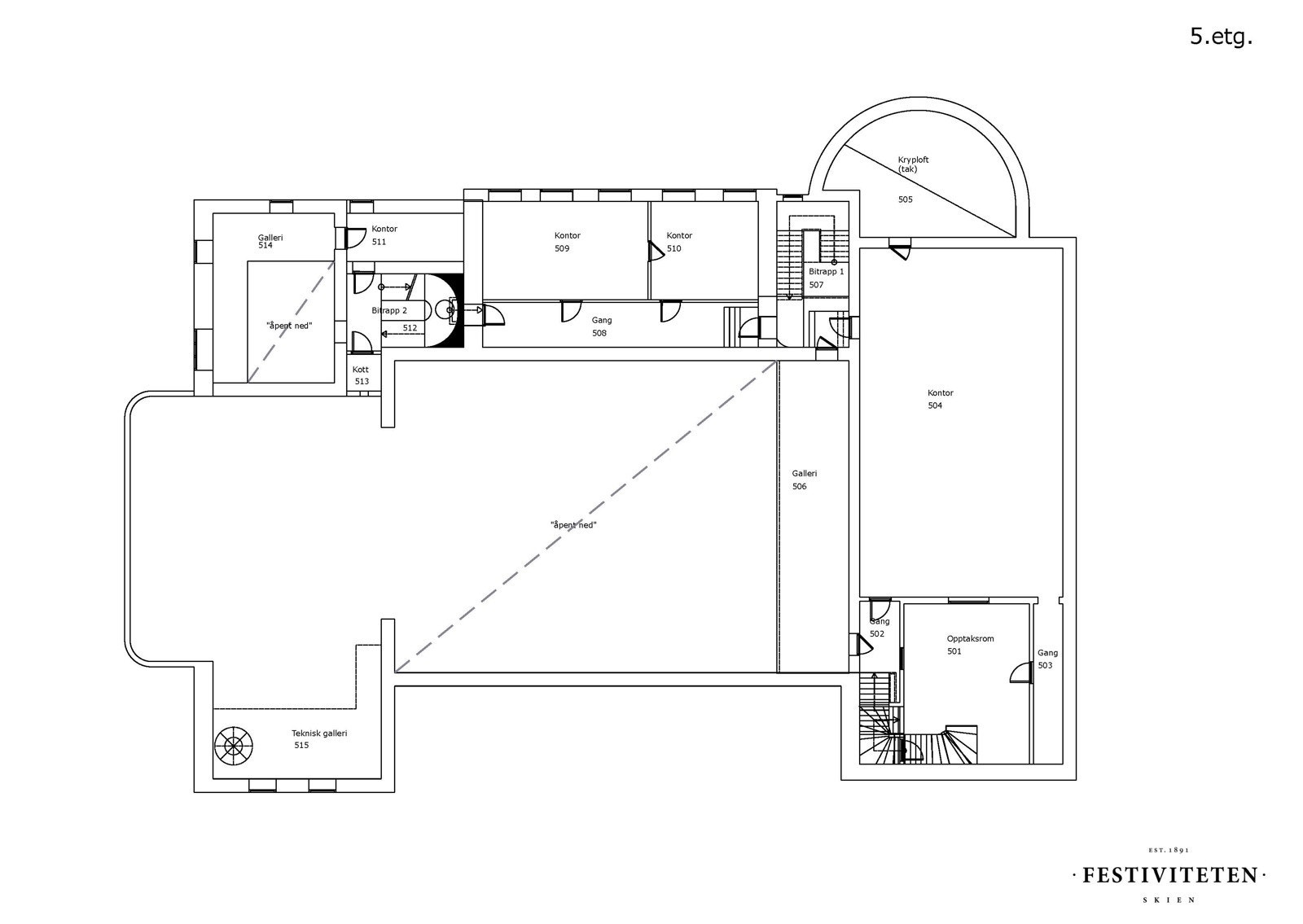 Plantegning - 5. etasje Galleribilde