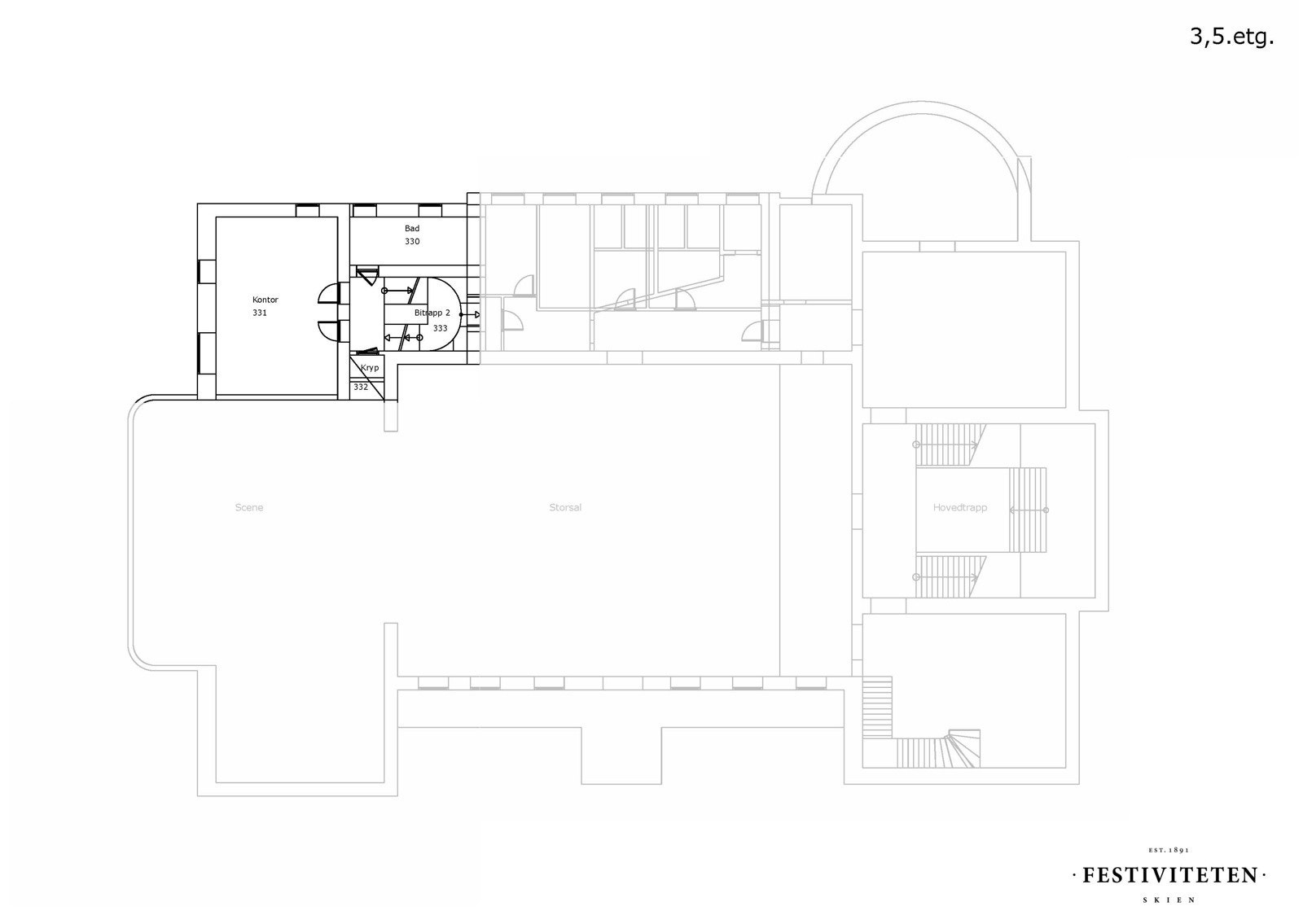Plantegning - 3,5. etasje Galleribilde