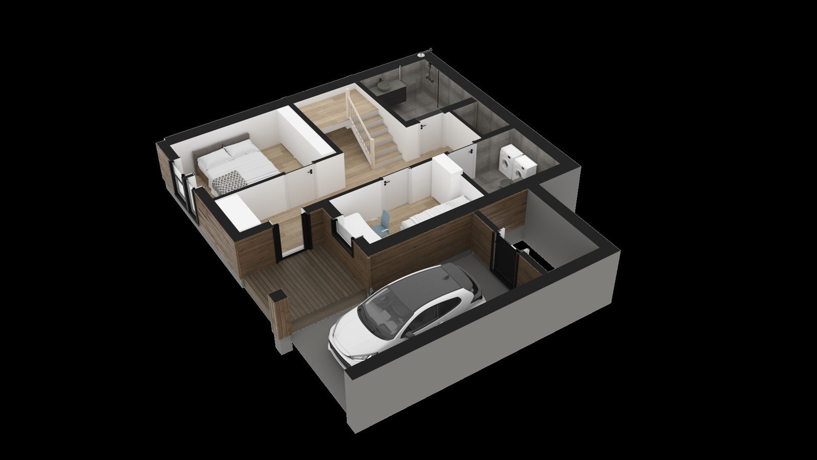 Bolig 5 og Bolig 6 -Tomannsbolig over to plan - Planløsning underetasje Galleribilde