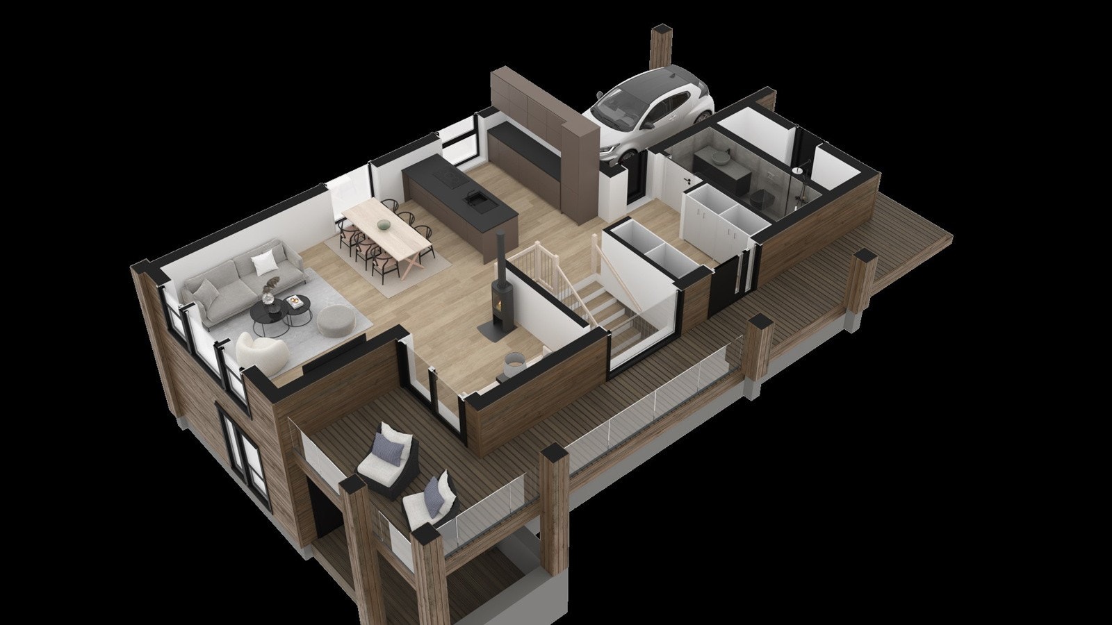 Bolig 2, 3 og 4 - Enebolig - Planløsning første etasje Galleribilde