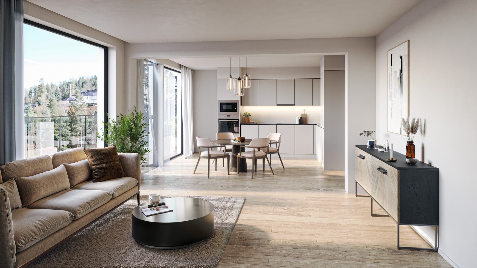 På Utsikten kan du bo med fantastisk utsikt over skog og mark Galleribilde