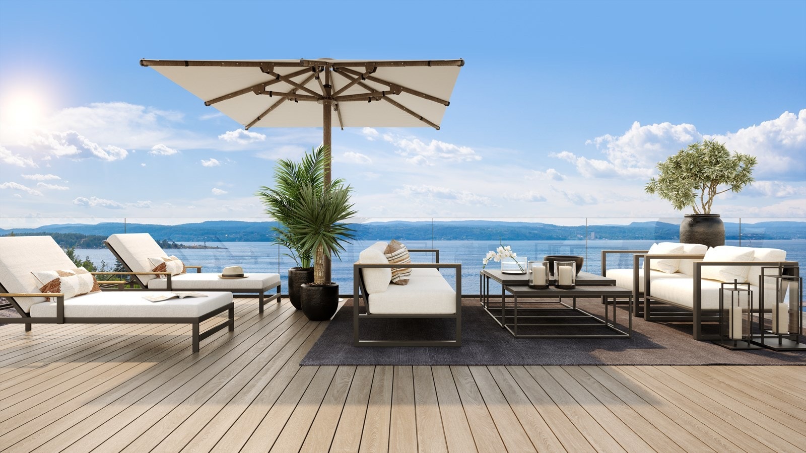 E702 har stor takterrasse i hele leilighetens lengde. Galleribilde