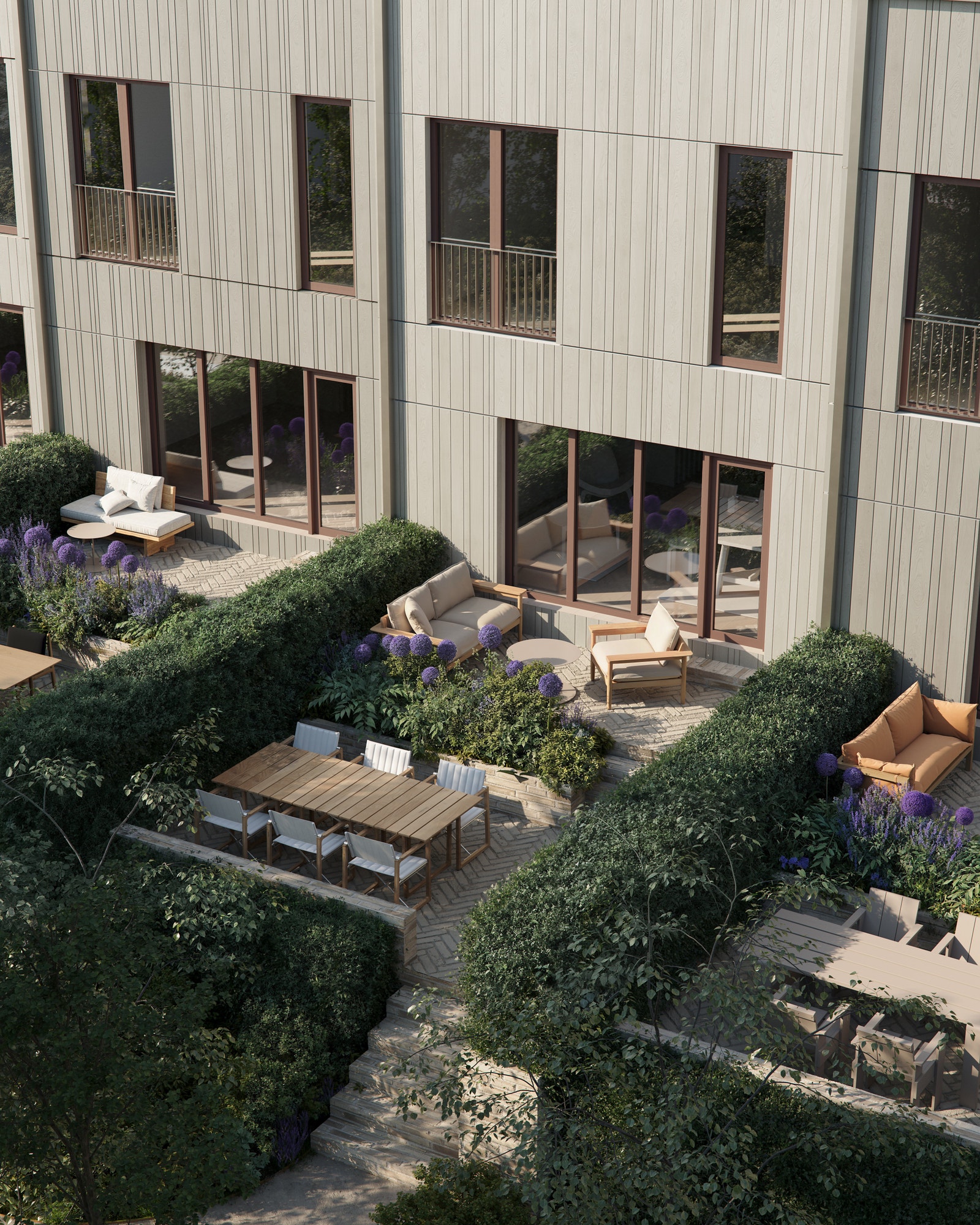 Hagene bygges i tegl og får et eksklusivt uttrykk Galleribilde