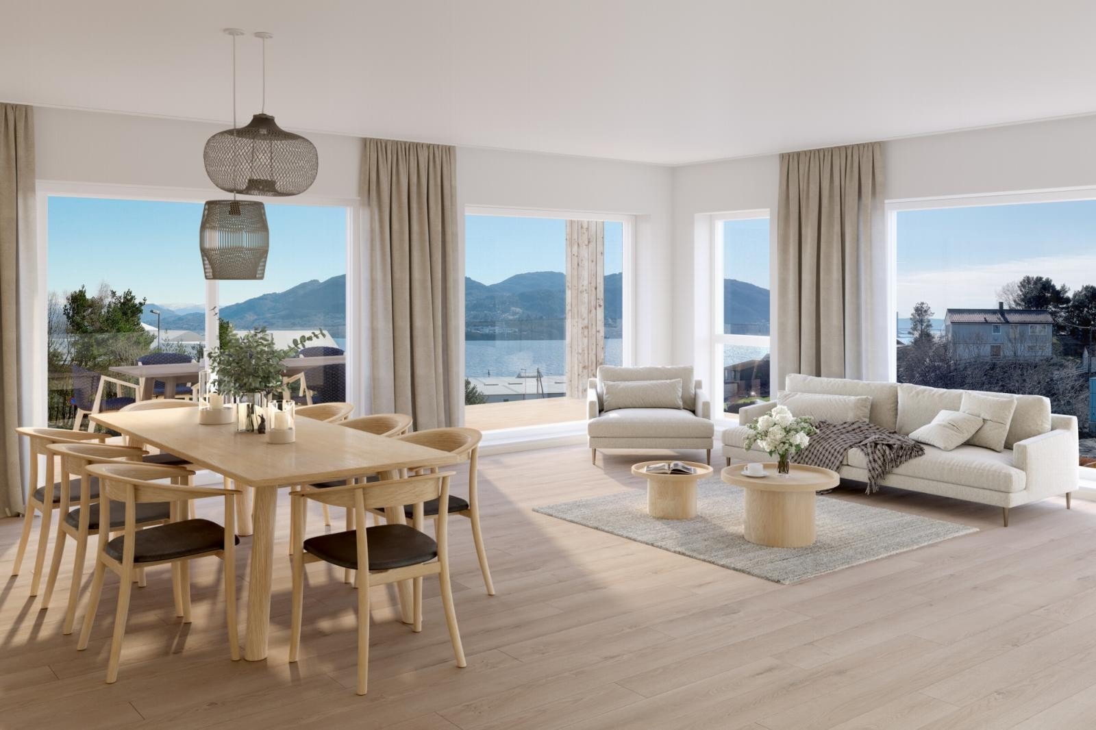 Alle leilighetene har gode kvaliteter og egen privat balkong/terrasse. Illustrasjonsbilde fra den lekre 4-roms leiligheten C-206 Galleribilde