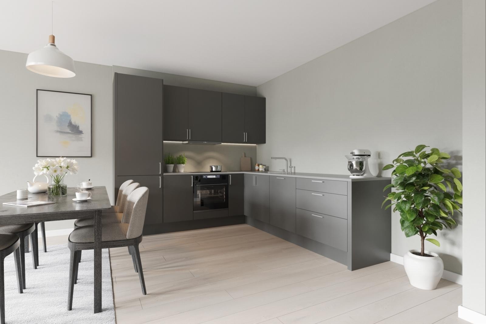 Fargene som kan velges mellom er Granitt, Korn, Snø og Sky. Galleribilde