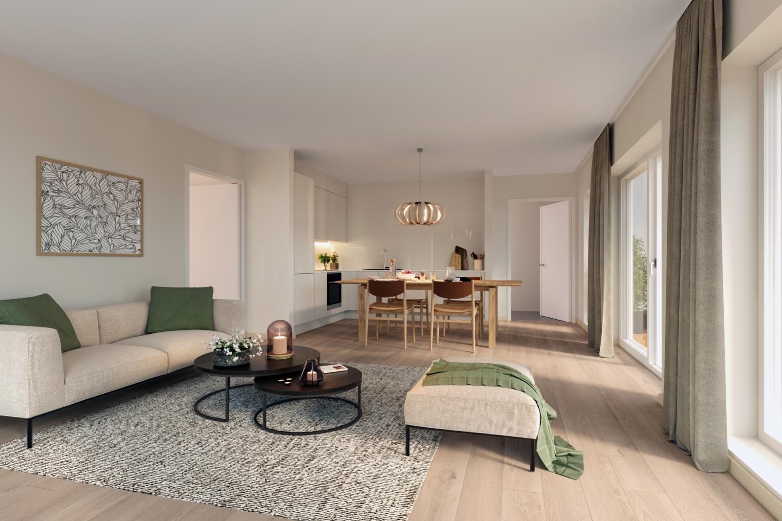 Illustrasjonsbilde fra 4-roms leilighet C-206. Alle bilder er illustrasjoner og avvik vil forekomme. Galleribilde