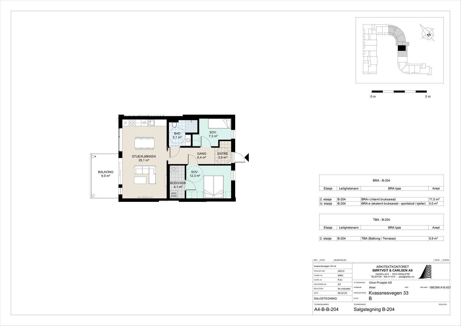 A4-B-B-204 - Salgstegning B-204 Galleribilde