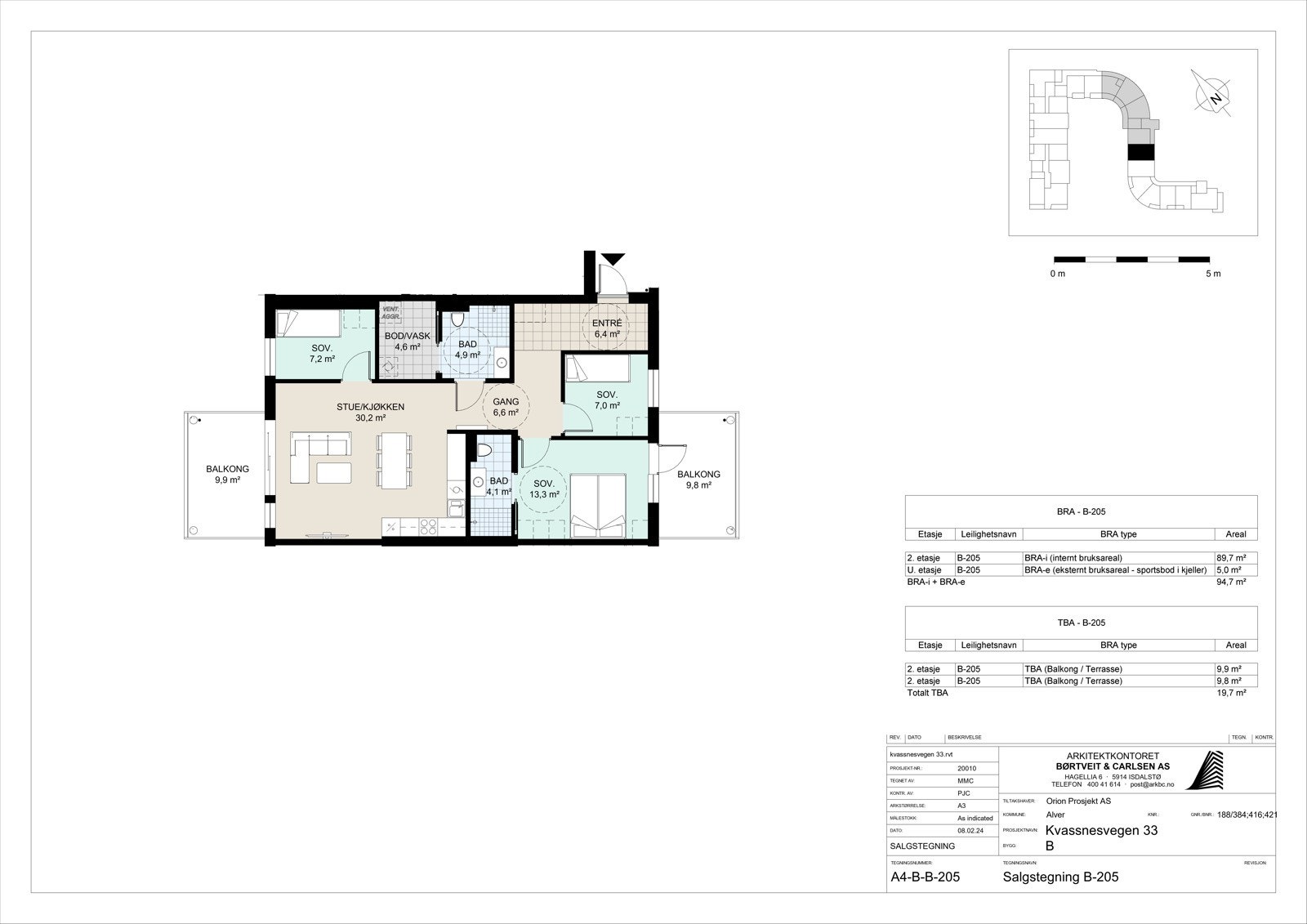 A4-B-B-205 - Salgstegning B-205 Galleribilde