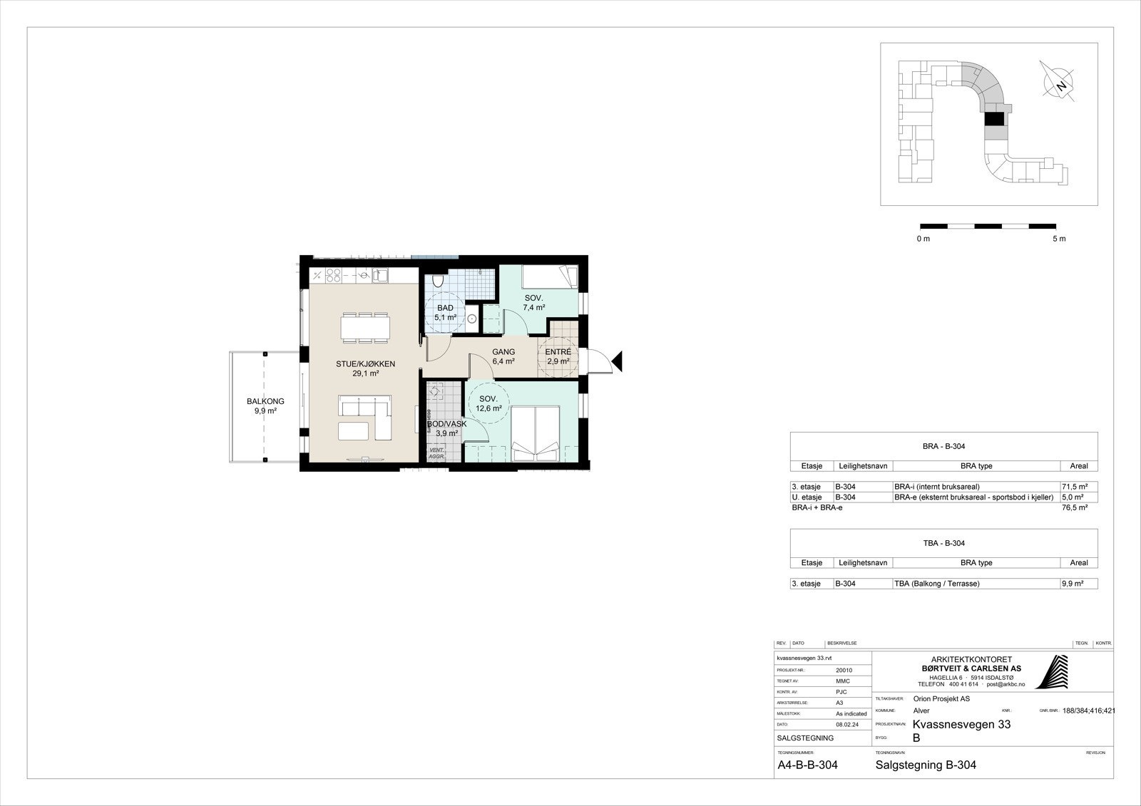A4-B-B-304 - Salgstegning B-304 Galleribilde