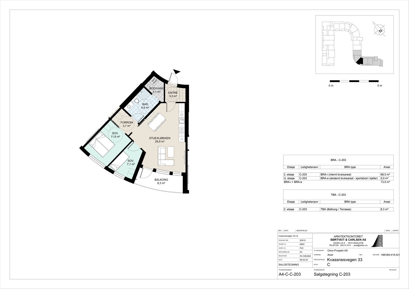 A4-C-C-203 - Salgstegning C-203 Galleribilde
