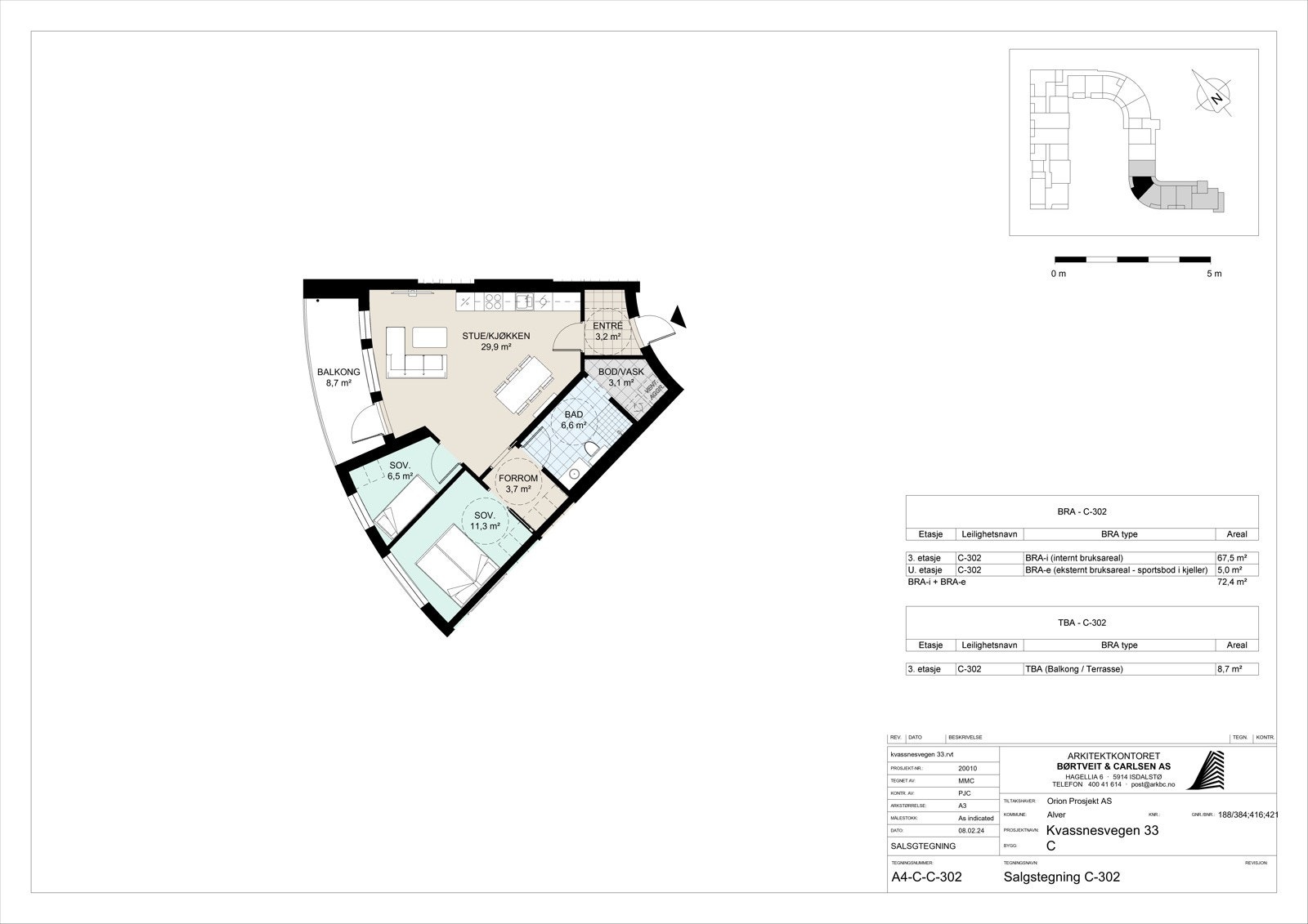 A4-C-C-302 - Salgstegning C-302 Galleribilde