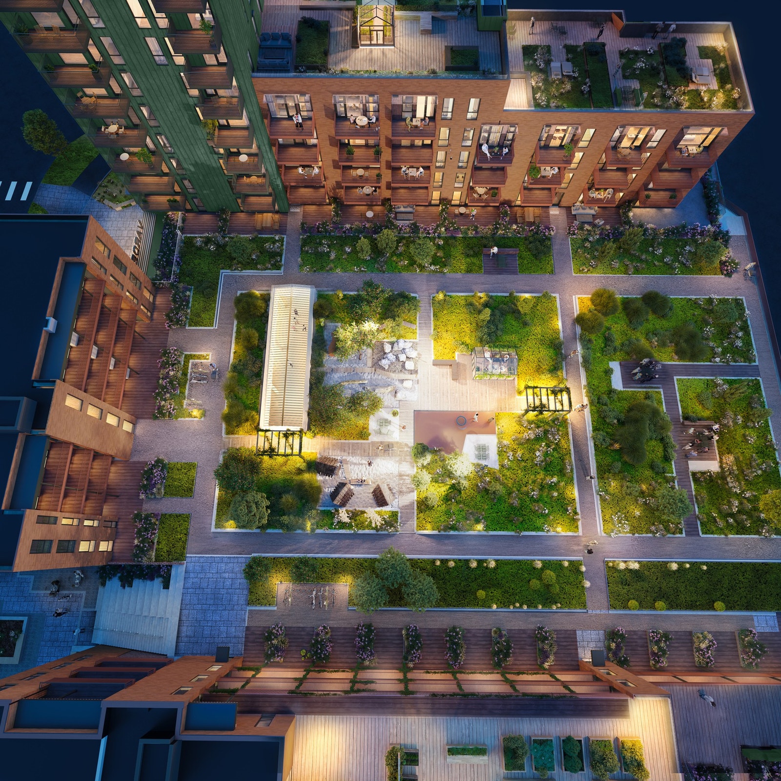 Her kan man samle gode venner, treffe naboer og nyte finværsdager i grønne omgivelser. Illustrasjon, endringer kan forekomme Galleribilde