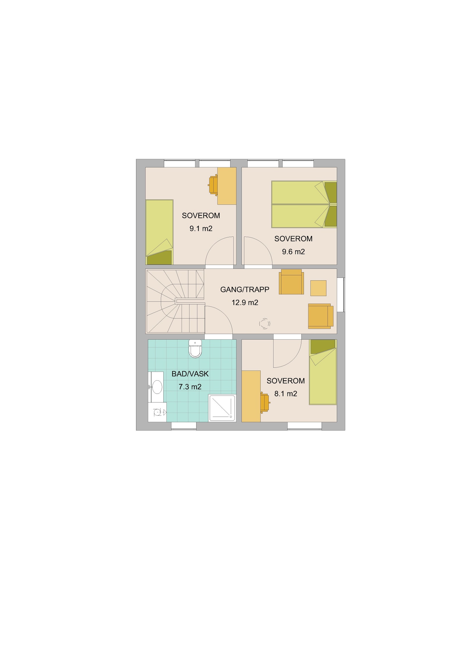 Plantegning 2.etasje - Bolig 4B Galleribilde