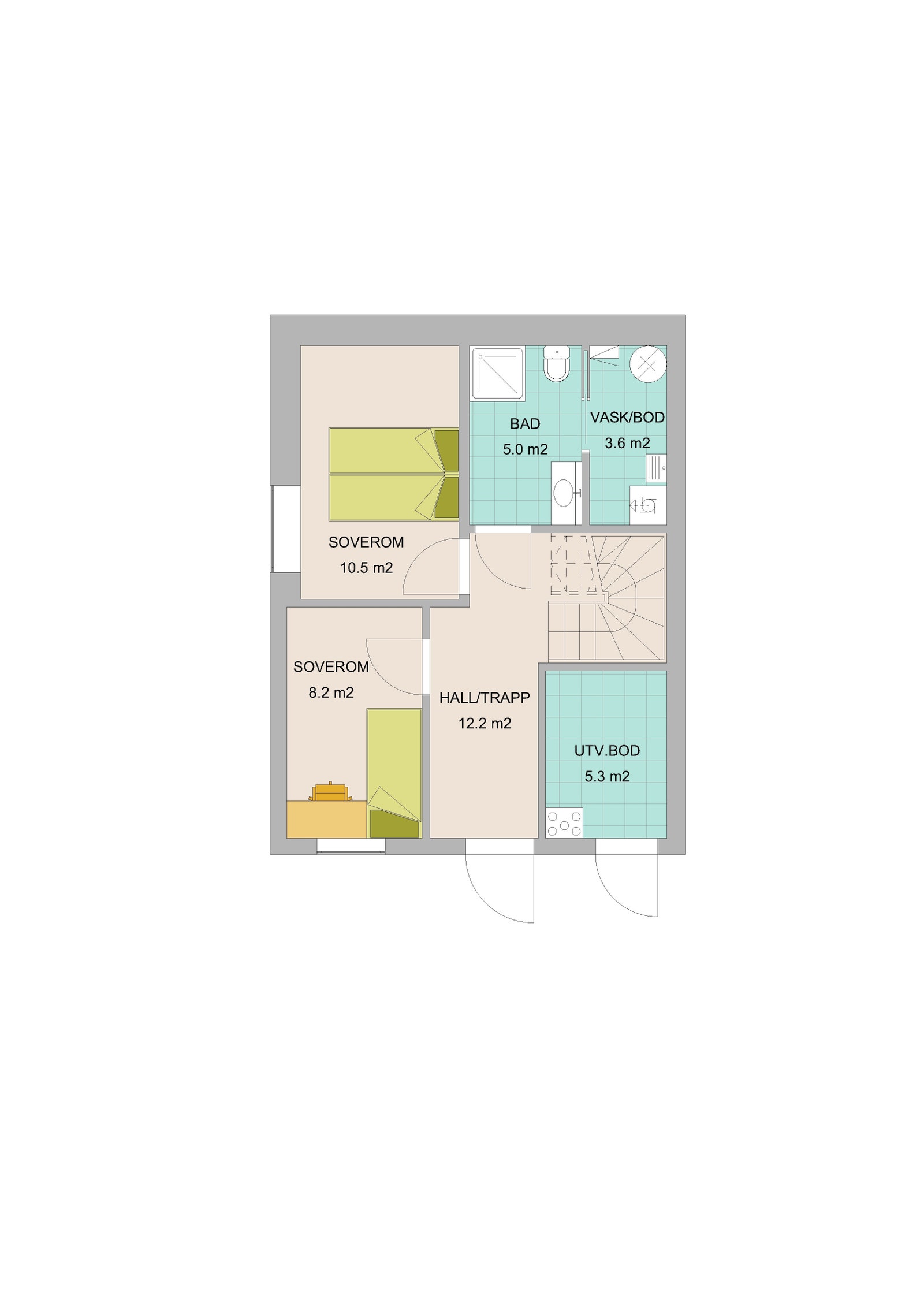 Plantegning sokkeletasje - Bolig 1A og 2A Galleribilde