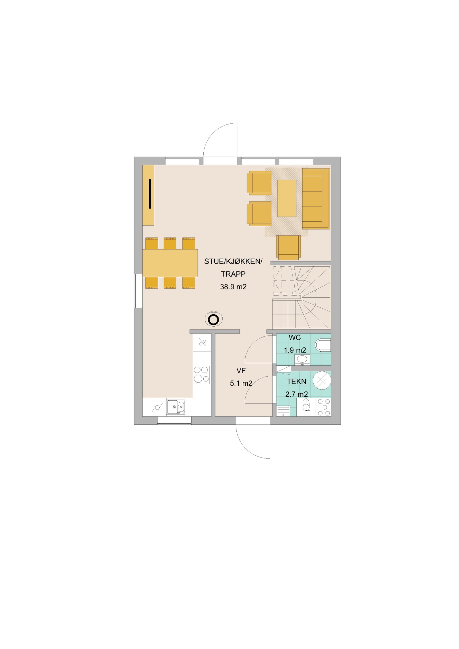 Plantegning 1.etasje - Bolig 4A Galleribilde