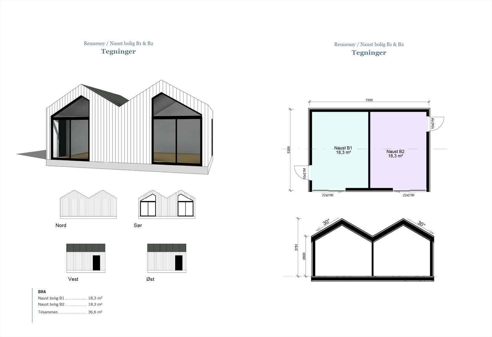 Plantegninge Naust bolig1 og 2 Galleribilde