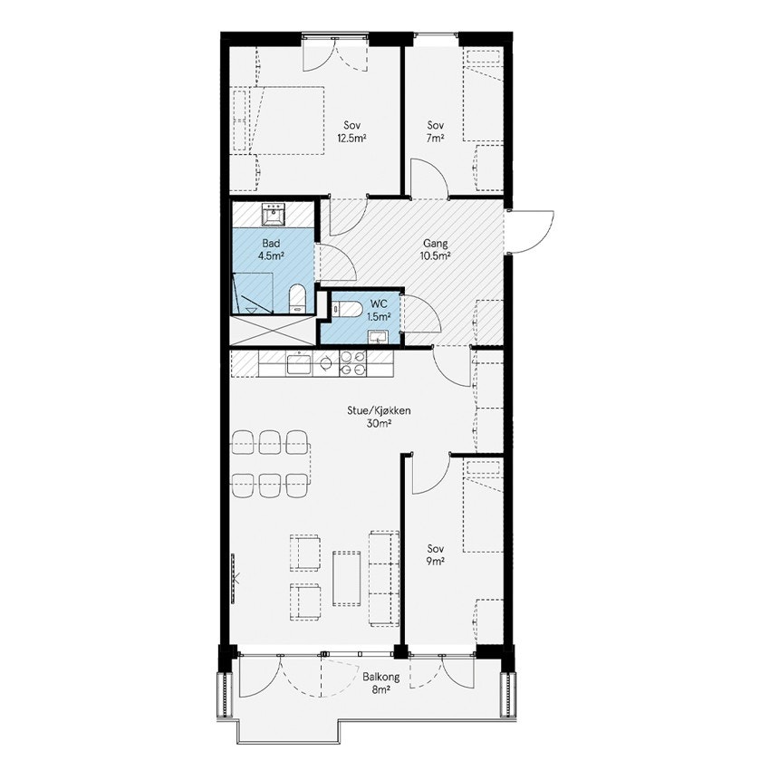 Plantegning for leilighet 4010 i Ulvenkroken 1 borettslag Galleribilde