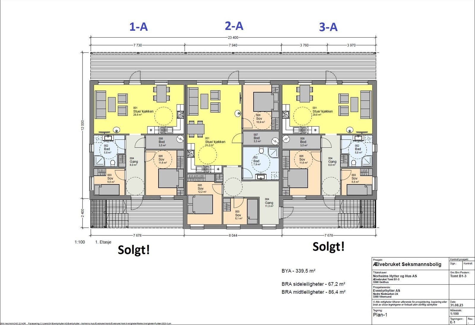 Plantegning 1.etg. (Seksmannsbolig nr. 1) Galleribilde