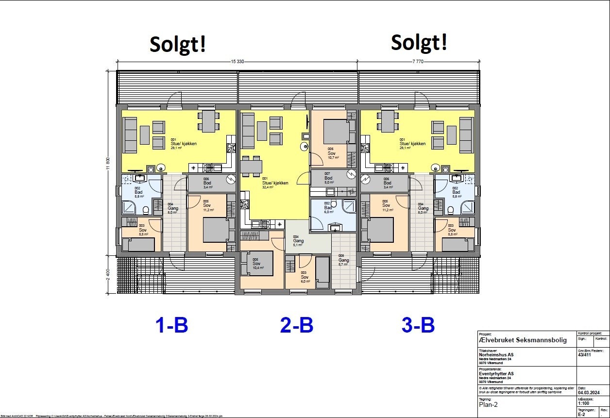 Plantegning 2.etg (seksmannsbolig nr. 2) Galleribilde