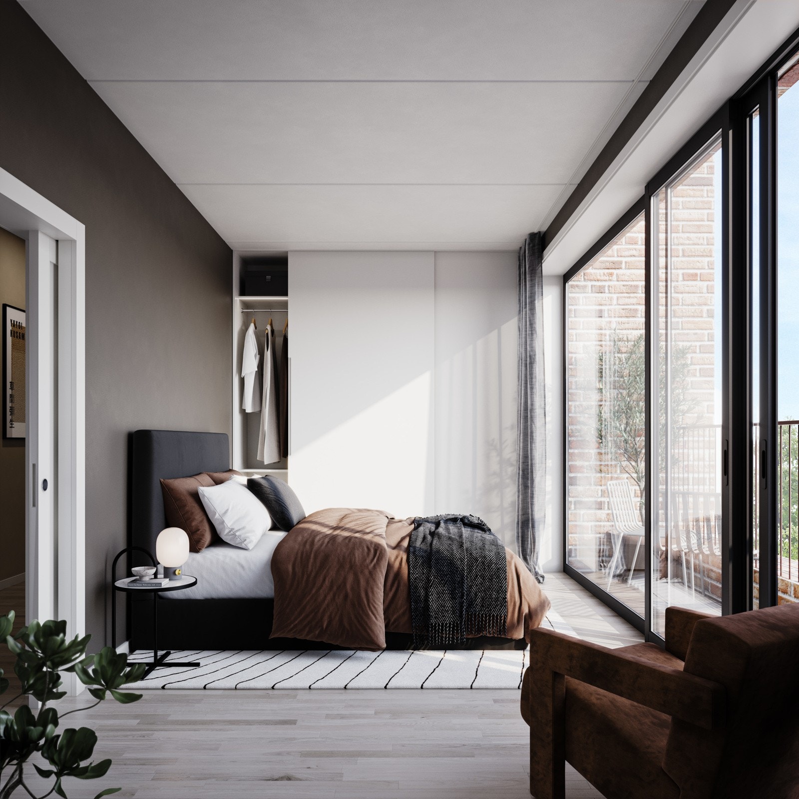 Illustrasjon som viser soverom i toppleilighet G503 Galleribilde